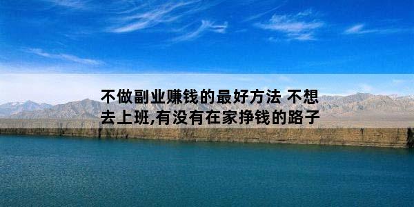 不做副业赚钱的最好方法 不想去上班,有没有在家挣钱的路子